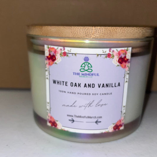 White Oak & Vanilla Wooden Double Wick Candle (16 oz vessel)