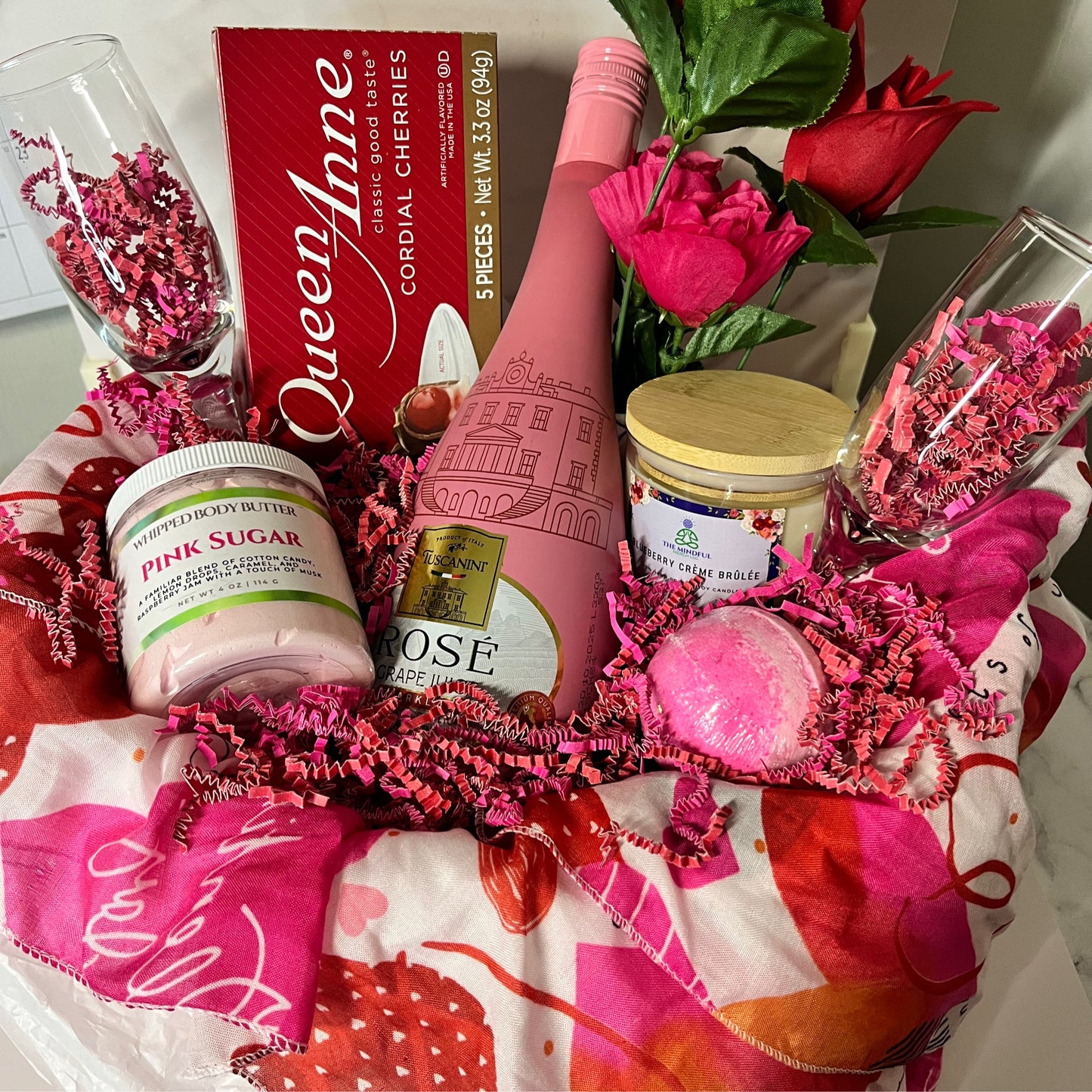 Wine Set Valentines Day Basket