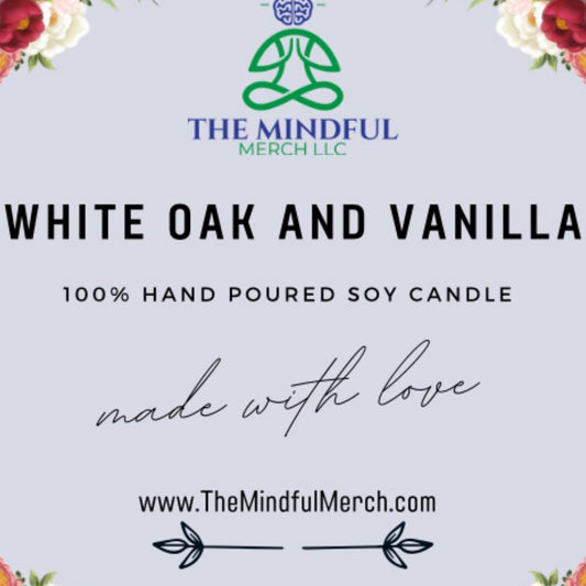 White Oak & Vanilla Candle 14oz Frosted Glass